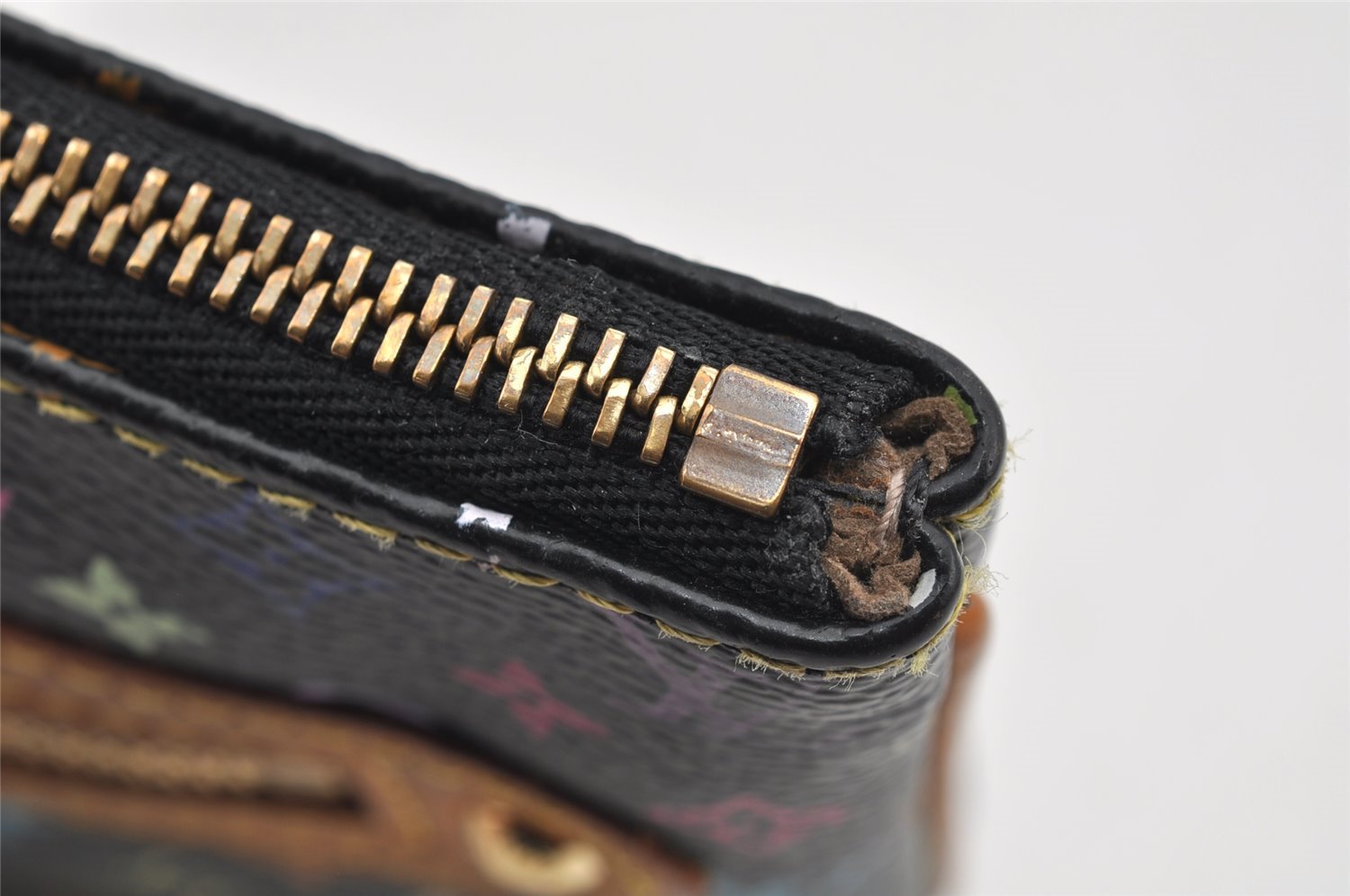 Auth Louis Vuitton Monogram Multicolor Pochette GM Pouch Black M60030 LV 2774I