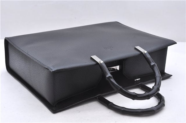 Authentic GUCCI Bamboo 2Way Shoulder Tote Bag Leather 0021034 Black 2775E