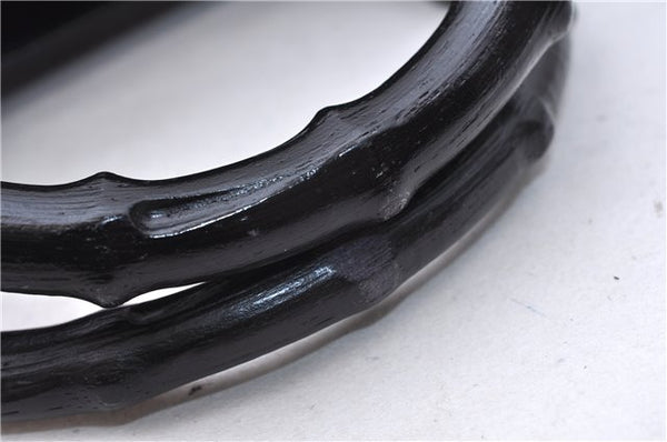 Authentic GUCCI Bamboo 2Way Shoulder Tote Bag Leather 0021034 Black 2775E