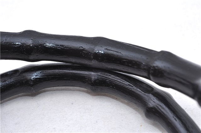 Authentic GUCCI Bamboo 2Way Shoulder Tote Bag Leather 0021034 Black 2775E