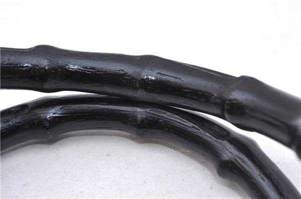 Authentic GUCCI Bamboo 2Way Shoulder Tote Bag Leather 0021034 Black 2775E