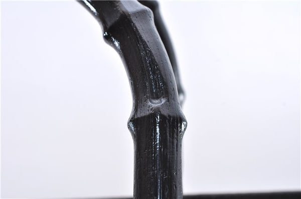 Authentic GUCCI Bamboo 2Way Shoulder Tote Bag Leather 0021034 Black 2775E