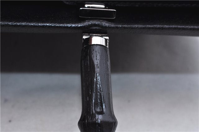 Authentic GUCCI Bamboo 2Way Shoulder Tote Bag Leather 0021034 Black 2775E