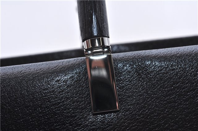 Authentic GUCCI Bamboo 2Way Shoulder Tote Bag Leather 0021034 Black 2775E