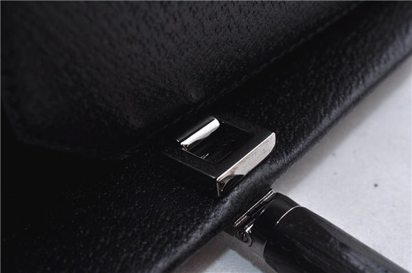 Authentic GUCCI Bamboo 2Way Shoulder Tote Bag Leather 0021034 Black 2775E