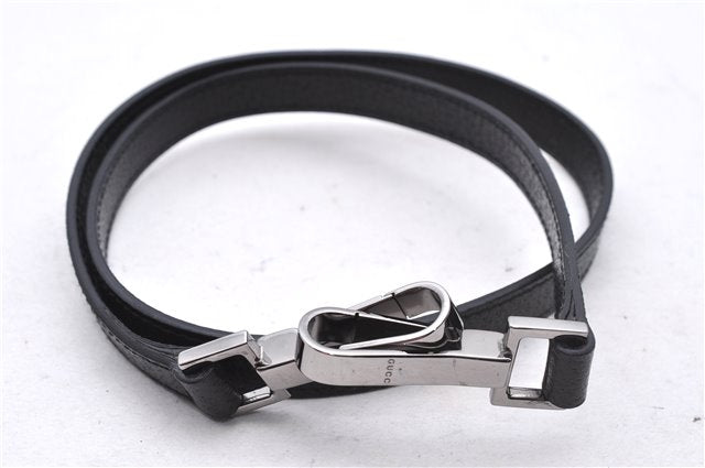 Authentic GUCCI Bamboo 2Way Shoulder Tote Bag Leather 0021034 Black 2775E