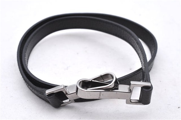 Authentic GUCCI Bamboo 2Way Shoulder Tote Bag Leather 0021034 Black 2775E