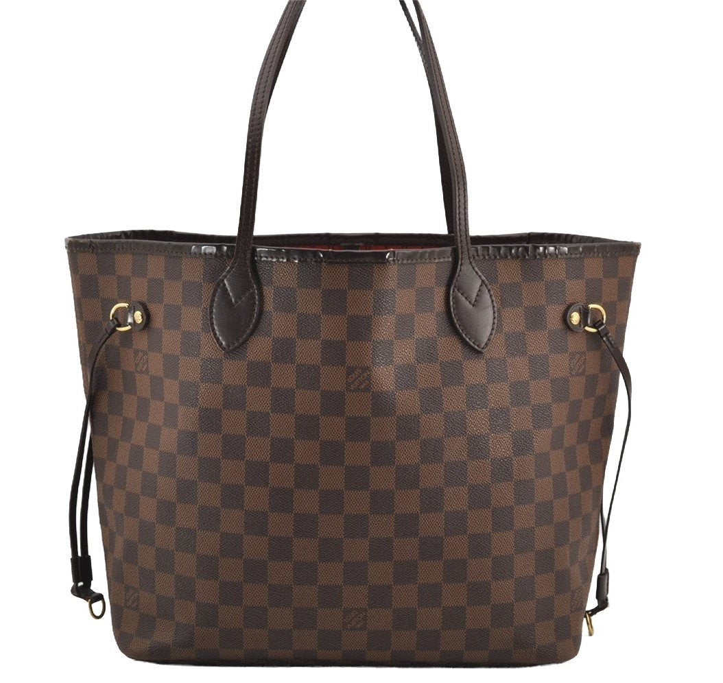 Authentic Louis Vuitton Damier Neverfull MM Shoulder Tote Bag N51105 LV 2775I