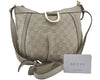 Authentic GUCCI Abbey Guccissima Shoulder Cross Body Bag GG Leather Ivory 2776E