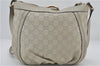 Authentic GUCCI Abbey Guccissima Shoulder Cross Body Bag GG Leather Ivory 2776E