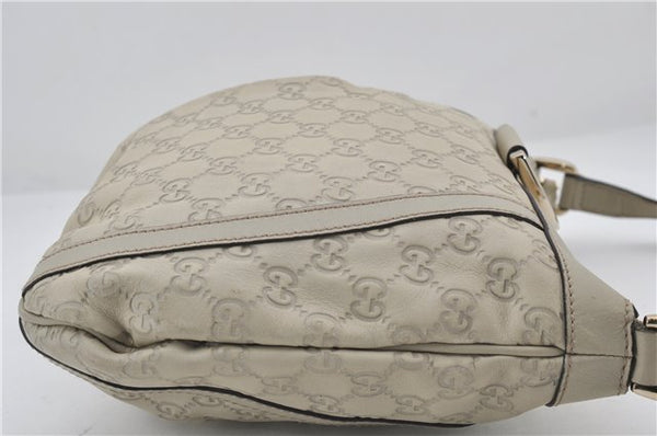 Authentic GUCCI Abbey Guccissima Shoulder Cross Body Bag GG Leather Ivory 2776E
