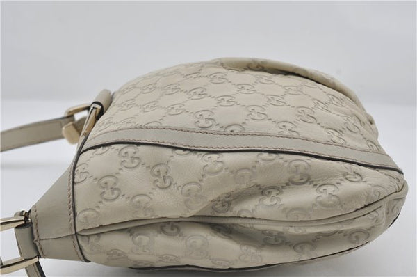Authentic GUCCI Abbey Guccissima Shoulder Cross Body Bag GG Leather Ivory 2776E