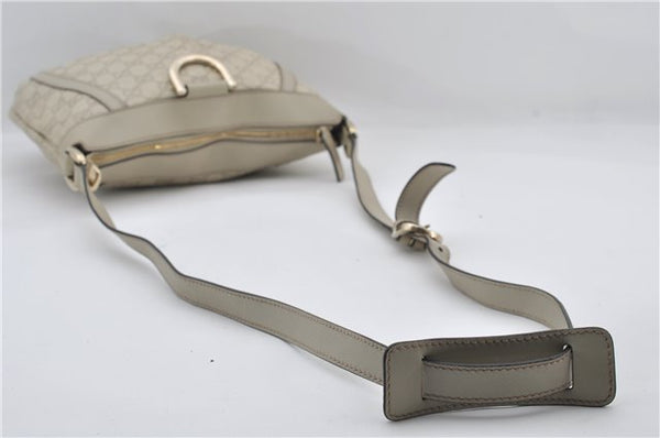 Authentic GUCCI Abbey Guccissima Shoulder Cross Body Bag GG Leather Ivory 2776E