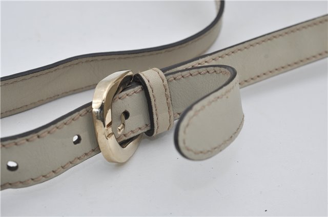 Authentic GUCCI Abbey Guccissima Shoulder Cross Body Bag GG Leather Ivory 2776E