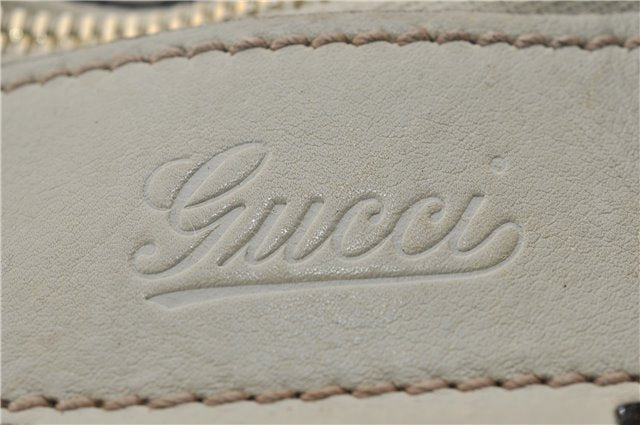 Authentic GUCCI Abbey Guccissima Shoulder Cross Body Bag GG Leather Ivory 2776E