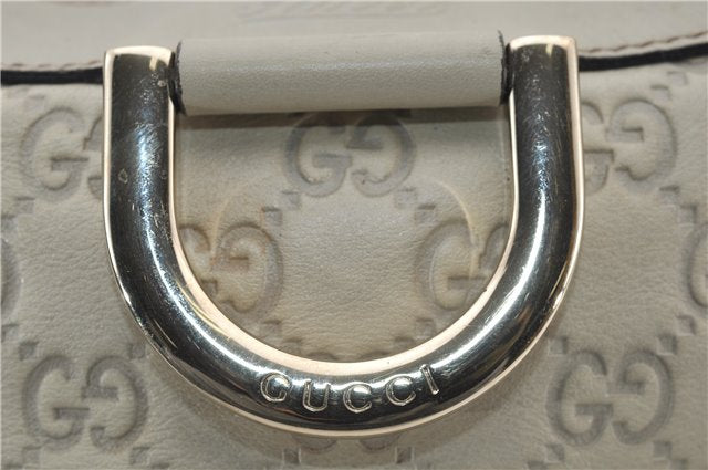 Authentic GUCCI Abbey Guccissima Shoulder Cross Body Bag GG Leather Ivory 2776E