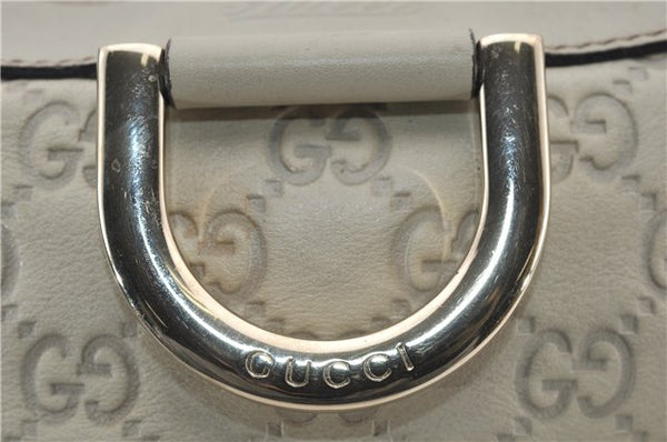 Authentic GUCCI Abbey Guccissima Shoulder Cross Body Bag GG Leather Ivory 2776E