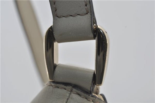 Authentic GUCCI Abbey Guccissima Shoulder Cross Body Bag GG Leather Ivory 2776E