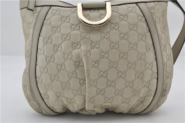 Authentic GUCCI Abbey Guccissima Shoulder Cross Body Bag GG Leather Ivory 2776E
