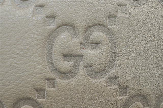 Authentic GUCCI Abbey Guccissima Shoulder Cross Body Bag GG Leather Ivory 2776E