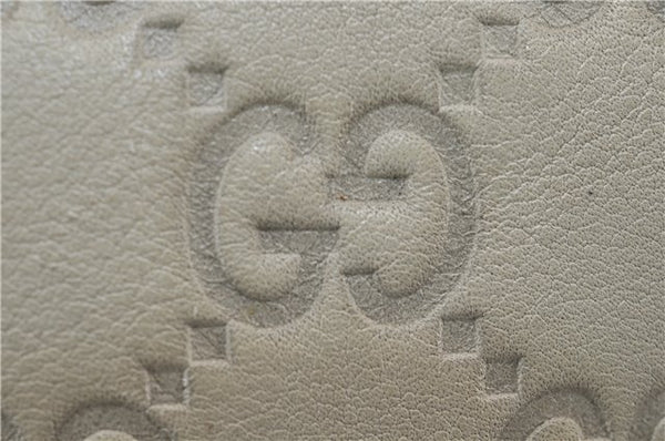 Authentic GUCCI Abbey Guccissima Shoulder Cross Body Bag GG Leather Ivory 2776E