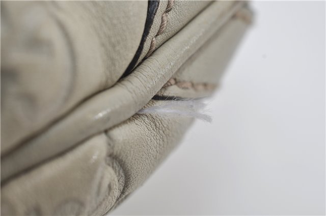 Authentic GUCCI Abbey Guccissima Shoulder Cross Body Bag GG Leather Ivory 2776E