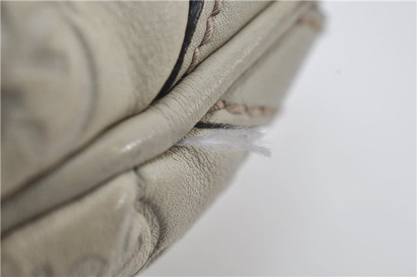 Authentic GUCCI Abbey Guccissima Shoulder Cross Body Bag GG Leather Ivory 2776E