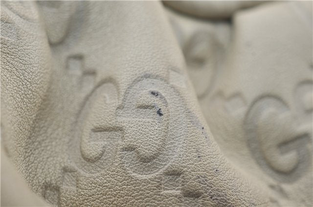 Authentic GUCCI Abbey Guccissima Shoulder Cross Body Bag GG Leather Ivory 2776E