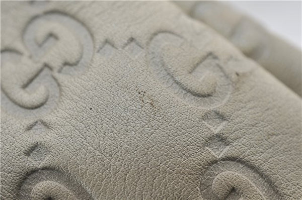 Authentic GUCCI Abbey Guccissima Shoulder Cross Body Bag GG Leather Ivory 2776E