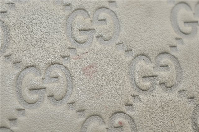 Authentic GUCCI Abbey Guccissima Shoulder Cross Body Bag GG Leather Ivory 2776E