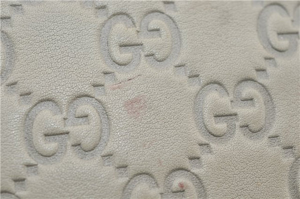 Authentic GUCCI Abbey Guccissima Shoulder Cross Body Bag GG Leather Ivory 2776E