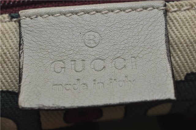 Authentic GUCCI Abbey Guccissima Shoulder Cross Body Bag GG Leather Ivory 2776E