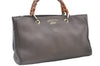 Authentic GUCCI Bamboo Shopper Medium 2Way Hand Bag Leather 323660 Brown 2776F