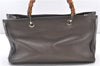 Authentic GUCCI Bamboo Shopper Medium 2Way Hand Bag Leather 323660 Brown 2776F