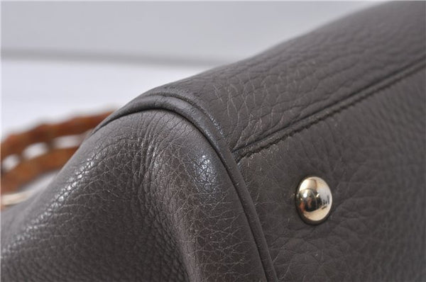 Authentic GUCCI Bamboo Shopper Medium 2Way Hand Bag Leather 323660 Brown 2776F