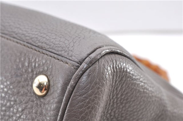Authentic GUCCI Bamboo Shopper Medium 2Way Hand Bag Leather 323660 Brown 2776F