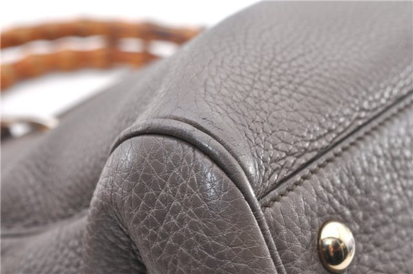 Authentic GUCCI Bamboo Shopper Medium 2Way Hand Bag Leather 323660 Brown 2776F