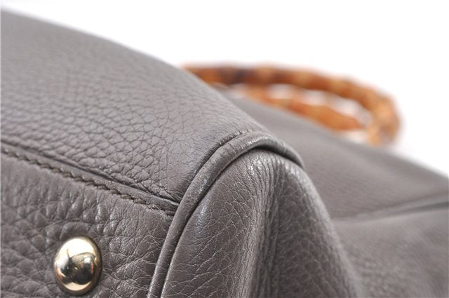 Authentic GUCCI Bamboo Shopper Medium 2Way Hand Bag Leather 323660 Brown 2776F