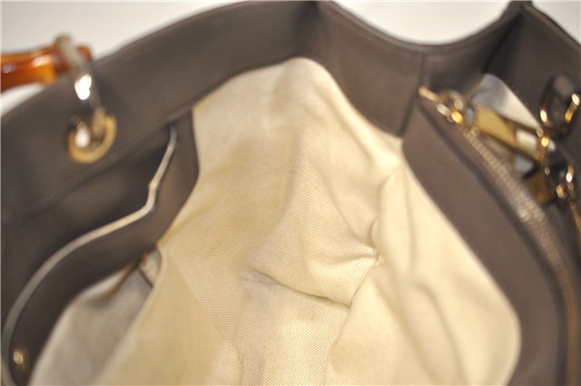 Authentic GUCCI Bamboo Shopper Medium 2Way Hand Bag Leather 323660 Brown 2776F