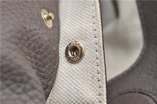 Authentic GUCCI Bamboo Shopper Medium 2Way Hand Bag Leather 323660 Brown 2776F