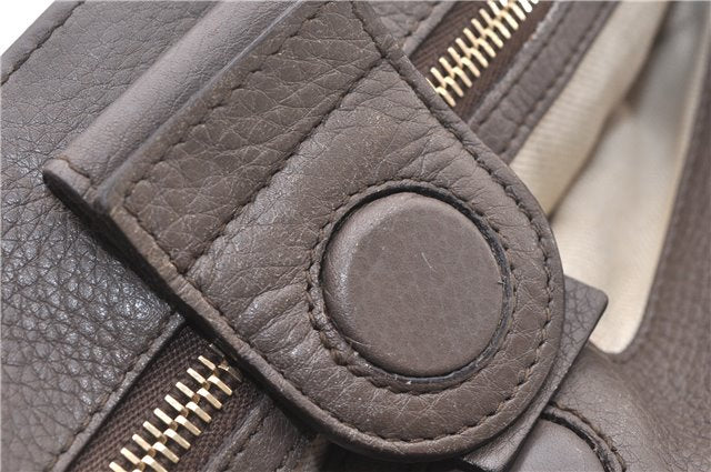 Authentic GUCCI Bamboo Shopper Medium 2Way Hand Bag Leather 323660 Brown 2776F