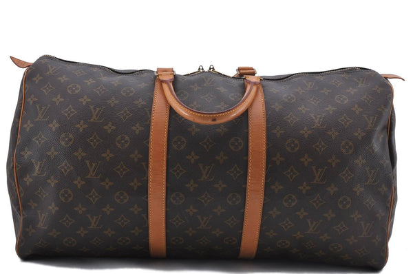 Authentic Louis Vuitton Monogram Keepall 55 Boston Bag M41424 LV 2777D