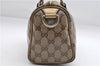 Authentic GUCCI GG Crystal Hand Mini Boston Bag PVC Leather 193604 Brown 2777E