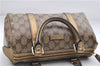 Authentic GUCCI GG Crystal Hand Mini Boston Bag PVC Leather 193604 Brown 2777E