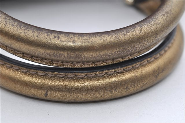 Authentic GUCCI GG Crystal Hand Mini Boston Bag PVC Leather 193604 Brown 2777E