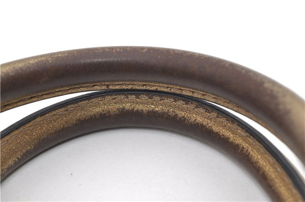 Authentic GUCCI GG Crystal Hand Mini Boston Bag PVC Leather 193604 Brown 2777E