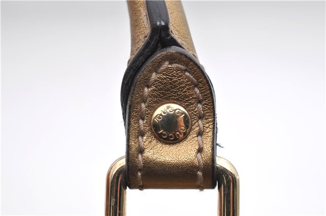 Authentic GUCCI GG Crystal Hand Mini Boston Bag PVC Leather 193604 Brown 2777E