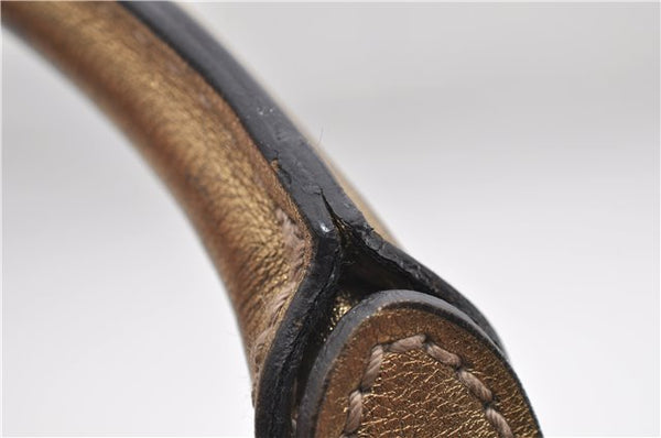 Authentic GUCCI GG Crystal Hand Mini Boston Bag PVC Leather 193604 Brown 2777E