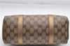 Authentic GUCCI GG Crystal Hand Mini Boston Bag PVC Leather 193604 Brown 2777E