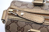 Authentic GUCCI GG Crystal Hand Mini Boston Bag PVC Leather 193604 Brown 2777E